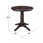 30" Round Top Pedestal Table- 28.9"H