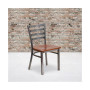 Clear Coated Ladder Back Metal Restaurant Dining Chair