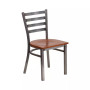 Clear Coated Ladder Back Metal Restaurant Dining Chair
