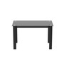 Modern tempered glass black dining table, simple rectangular metal table legs living room kitchen table