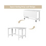 Farmhouse Wood Extendable Dining Table with Drop Leaf for Small Places, White