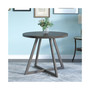Mid-Century Wood Round Dining Table with X-shape Legs for Small Places, Gray