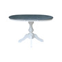 36" Round Top Pedestal Dining Table with 12" Leaf