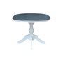36" Round Top Pedestal Dining Table with 12" Leaf