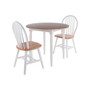 Sorella 3 Piece Drop Leaf Solid Wood Dining Table with Windsor Chairs - Natural and White