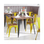 Perth Metal Stacking Dining Chairs With Poly Resin Seats For Indoor/Outdoor Use