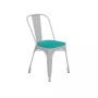Perth Metal Stacking Dining Chairs With Poly Resin Seats For Indoor/Outdoor Use