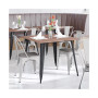 Perth Metal Stacking Dining Chairs With Poly Resin Seats For Indoor/Outdoor Use