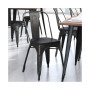Perth Metal Stacking Dining Chairs With Poly Resin Seats For Indoor/Outdoor Use