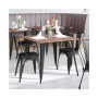 Perth Metal Stacking Dining Chairs With Poly Resin Seats For Indoor/Outdoor Use
