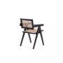 Hamlet 19.67" Ash Wood and Natural Cane Rectangular Seat Dining Arm Chair