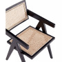 Hamlet 19.67" Ash Wood and Natural Cane Rectangular Seat Dining Arm Chair