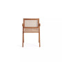 Hamlet 19.67" Ash Wood and Natural Cane Rectangular Seat Dining Arm Chair