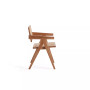 Hamlet 19.67" Ash Wood and Natural Cane Rectangular Seat Dining Arm Chair