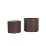 MDF Nesting table Set of 2 Round Side Table Brown