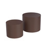 MDF Nesting table Set of 2 Round Side Table Brown