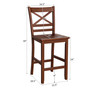 Set of 2 Bar Stools 24'' Counter Height Chairs Walnut