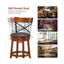 Set of 2 Bar Stools Swivel 25'' Dining Bar Chairs