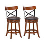 Set of 2 Bar Stools Swivel 25'' Dining Bar Chairs