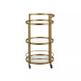 Hause Round Bar Cart with Mirrored Shelf