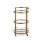 Hause Round Bar Cart with Mirrored Shelf