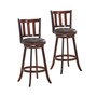 Set of 2 29.5'' Swivel Bar stool Leather Padded Dining Pub