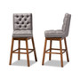 Gregory Modern Transitional Swivel Bar Stool Set, Set of 2