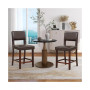 Set of 2 Upholstered PVC Leather Bar Stools 24.5'' Dining Chairs with Back