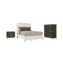 Drew & Jonathan Boulevard Cal-King 3-Pc Set ( Uph Bed + Chest + Nightstand)