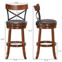 Set of 2 Bar Stools Swivel 29.5'' Dining Bar Chairs