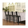 Set of 4 High Back Metal Stool 30'' Seat Bar Height