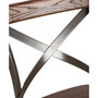 Rustic Steel Bar Stool with Solid ELM Wood Seat and Back Support, Set of 2