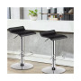 Set of 2 Swivel Bar Stool PU Leather Adjustable Bar Chair