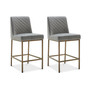 Cambridge Velvet Stool, 2-Pc. Set (2 Grey Counter Stools)