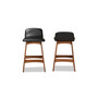 Darrin Mid-Century Modern Wood Counter Stool Set, 2 Piece