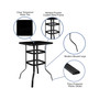 5 Piece Outdoor Glass Bar Patio Table Set with 4 Barstools