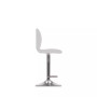 Adjustable Curved Back Barstool in Bonded Leather, Set of 2