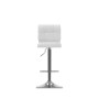 Adjustable Curved Back Barstool in Bonded Leather, Set of 2