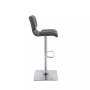 Adjustable Curved Back Barstool in Bonded Leather, Set of 2