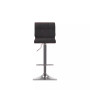 Adjustable Curved Back Barstool in Bonded Leather, Set of 2