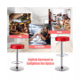 Set of 2 Round Bar Stool Adjustable Swivel Pub Chair