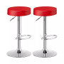 Set of 2 Round Bar Stool Adjustable Swivel Pub Chair