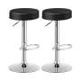 Set of 2 Round Bar Stool Adjustable Swivel Pub Chair