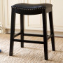 Jaden Bonded Leather Saddle Short Bar Stool