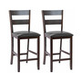 2-Pieces Bar Stools Counter Height Chairs w/ PU Leather Seat