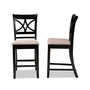 Chandler Modern and Contemporary Fabric Upholstered 2 Piece Counter Height Pub Chair Set