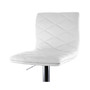 2 Piece Adjustable Diamond Tufted Faux Leather Bar Stool in White with Chrome Base