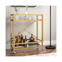 Wilson Bar Cart with Clear Glass Shelves