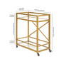 Wilson Bar Cart with Clear Glass Shelves