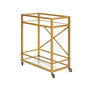 Wilson Bar Cart with Clear Glass Shelves